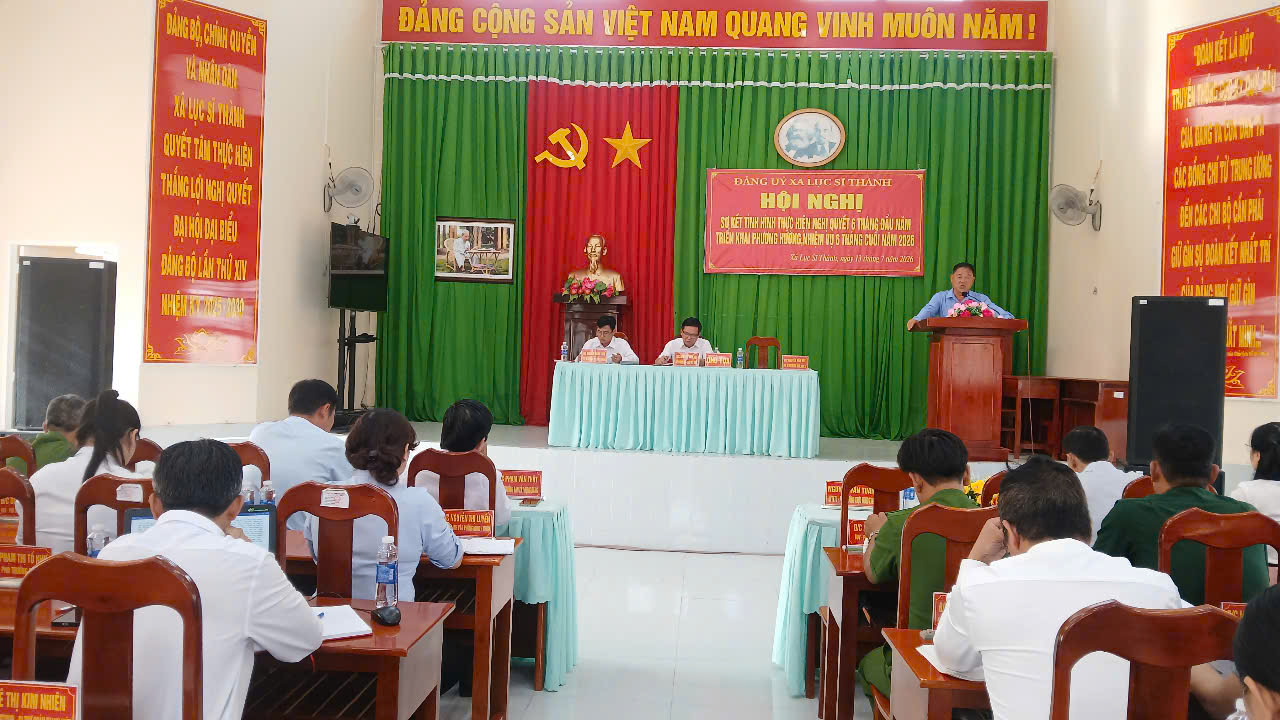 Đảng ủy xã Lục Sĩ Thành tổ chức Hội nghị sơ kết thực hiện nghị quyết 6 tháng đầu năm 2026