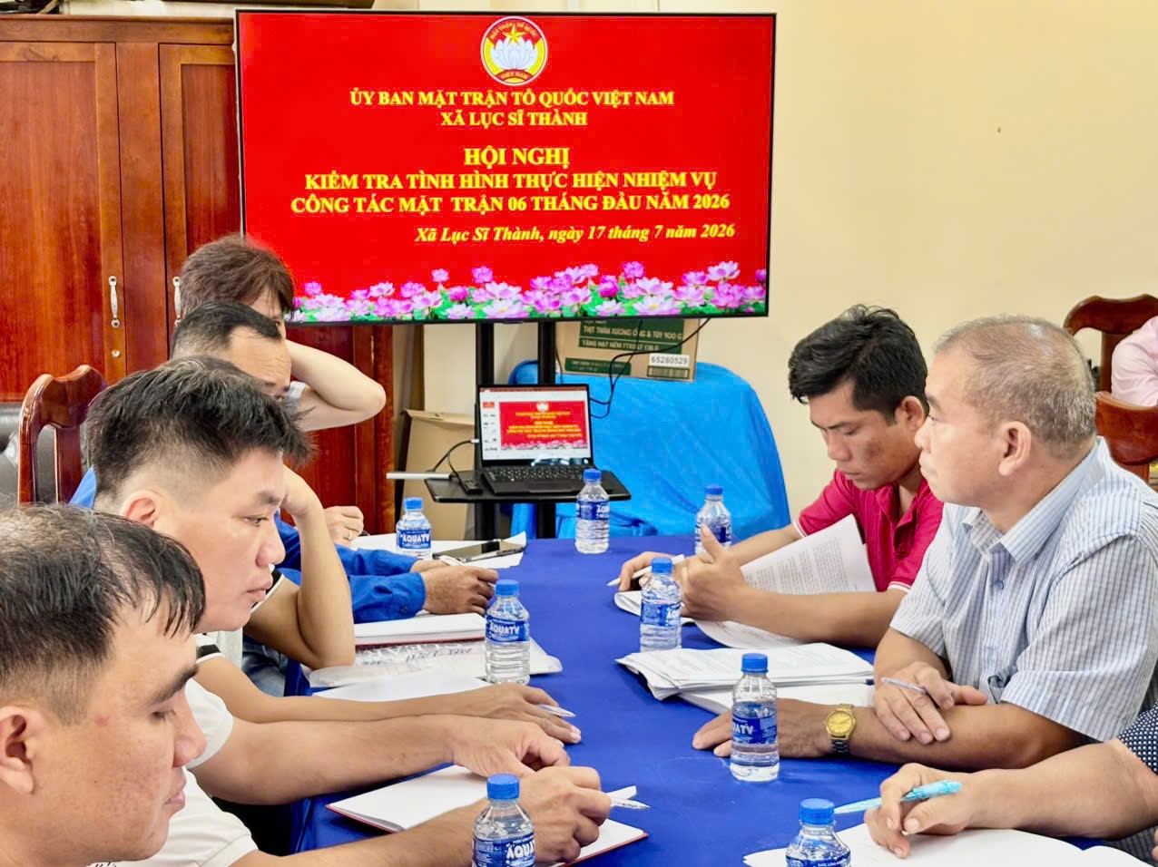 Ban Thường trực Ủy ban MTTQ Việt Nam xã Lục Sĩ Thành kiểm tra công tác Mặt trận 6 tháng đầu năm 2026