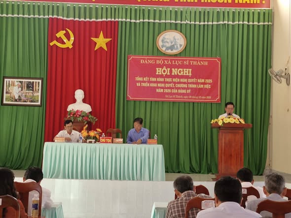 Đảng ủy xã Lục Sĩ Thành tổ chức Hội nghị tổng kết tình hình thực hiện Nghị quyết năm 2025