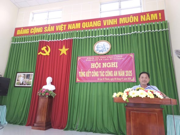 Công an xã Lục Sĩ Thành tổ chức Hội nghị tổng kết công tác Công an năm 2025